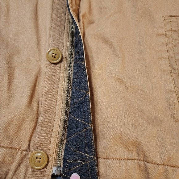 Men's Aigle Tan Cotton Wool Blend Utility Tan Jacket Size XXL - Picture 9 of 15